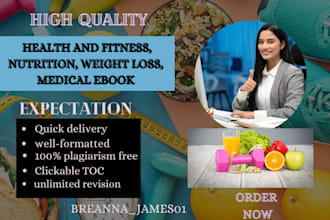 write health and fitness, nutrition, weight loss, medical ebook
