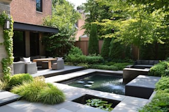 create garden, pool, patio, yard, terrace, and landscape