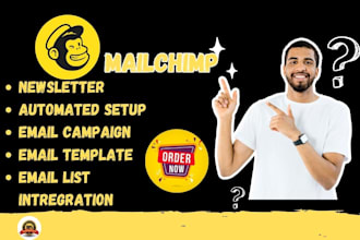 design mailchimp newsletter template, landing page, and email marketing campaign
