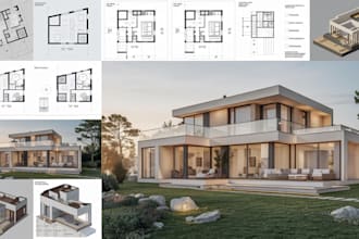 draw revit bim model architecture city permit blueprints in autocad section