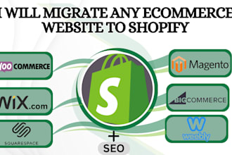 migrate wix, wordpress, bigcommerce, squarespace, weebly store to shopify store