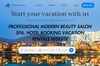 design modern beauty salon spa website hotel booking vacation rentals website