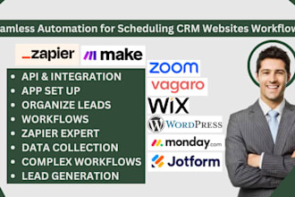 set up calendly zoom vagaro zapier automate wix wordpress monday crm jotform