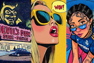 draw retro comic book pop art retro illustration cartoon character retro poster