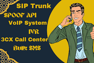 auto dialer, sip trunk, voip system, 3cx call center, IVR, bulk SMS, spoof API
