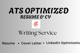 write and rewrite 24hrs professional resume and cover letter with ats compliance