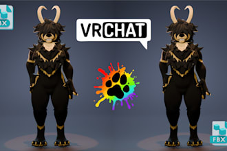 vrchat avatar furry nsfw vtuber model for 3d  vseeface ffix vrchat vrc character