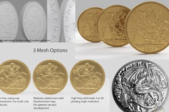 do custom 3d coin design challenge coin medal medallion bas relief coin 3d model