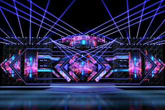 remodel 3d interior stage design,event, concert, carnival,virtual studio,hall,VR