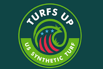 make essential attractive epic turf wave logo design