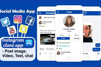 develop instagram clone app, social media chat app