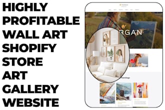design wall art shopify store artwork shopify store art gallery website