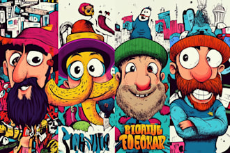 create doodle illustration, cartoon and nft art in my style