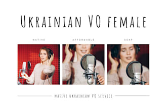 record ukrainian female voiceover in a day time