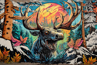 illustrate amazing custom graffiti, wall arts or murals