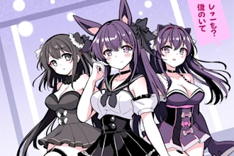 sketch your favorite anime, manga, vtuber, characters, nsfw