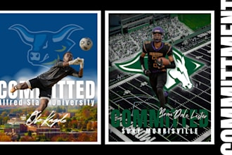 make commitment posts, college, high school, player graphics