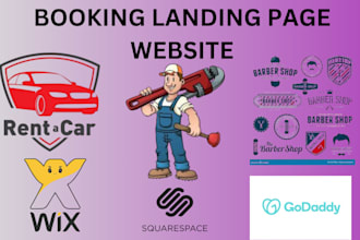 create car rental barber plumber godaddy wix book landing page website