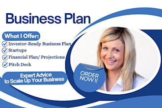 write an investor ready business plan and pitch deck for startups