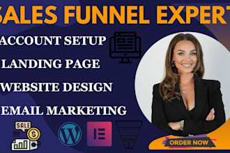 design sales funnel build wordpress landing page website clickfunnel
