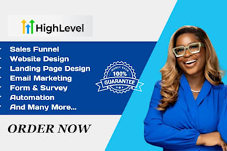 build gohighlevel sales funnel, go high level landing page, ghl website expert