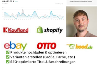 ich werde ihre produkte bei ebay, shopify, otto, etc hinzufügen