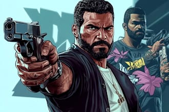draw game style and gta character illustration for you