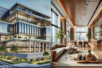do 3d modeling interior exterior design,3d architectural, commercial building