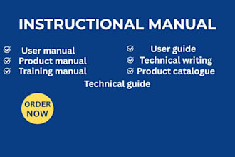 write design product user manual instructional manual workbook handbook
