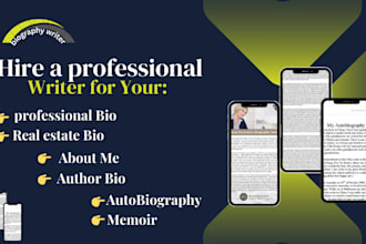 craft a captivating about me, about us, music bio, tinder bio or author bio