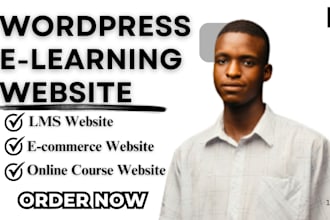 design wordpress lms website elearning website or online course with learndash