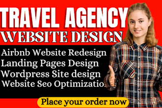 design travel agency website tours vacation website with fast booking functional