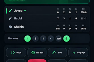 develop a cricket match scoring app for android and ios