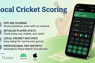 develop a cricket match scoring app for android and ios