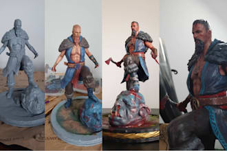 print and paint resin miniatures action figure dnd figurine, and tabletop models