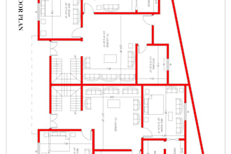 draft auto cad 2d architectural floor plan and elevation