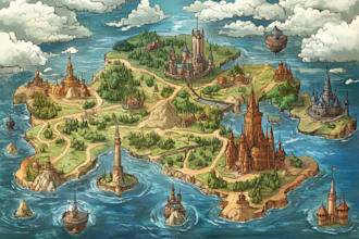make a high quality high detail fantasy map