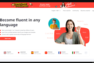 design elearning website, language learning, school website, education website