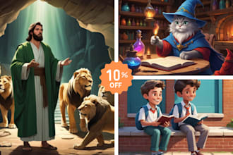 write christian children book, bible illustration, bible story, illustration