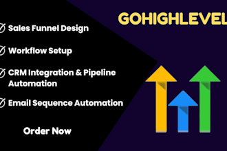build gohighlevel, hubspot sales funnel  make com workflow automation