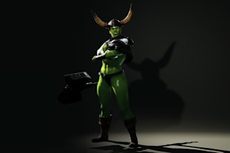 pose 3d orc warrior character,3d fantasy model,genesis8,9,medieval 3d,3d animaze