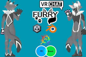 create custom vrchat avatar, nsfw fursona, vseeface, vtuber, facerig, animaze