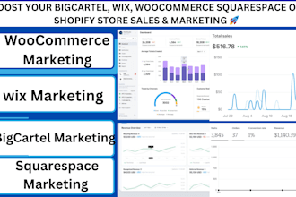 boost wix bigcartel woocommerce bigcommerce squarespace sales marketing campaign