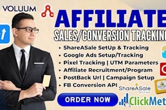 set up affiliate tracking, referral tracking, and pixel conversion tracking