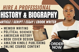 ghostwrite history biography american history memoir sociology article writing