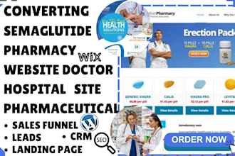 build pharmacy website semaglutide supplement website hospital doctor website