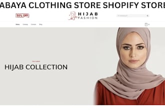 design a profitable abaya shopify store islamic wear  clothing store abaya store
