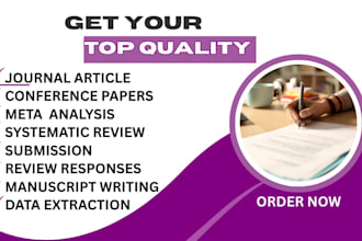 do meta analysis, manuscript writing, systematic review and research