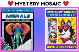 create mystery mosaic color by number coloring pages amazon kindle, pixel art