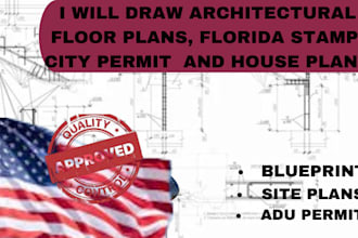 draw 2d floor plans, house plans architectural drawing, city permits california